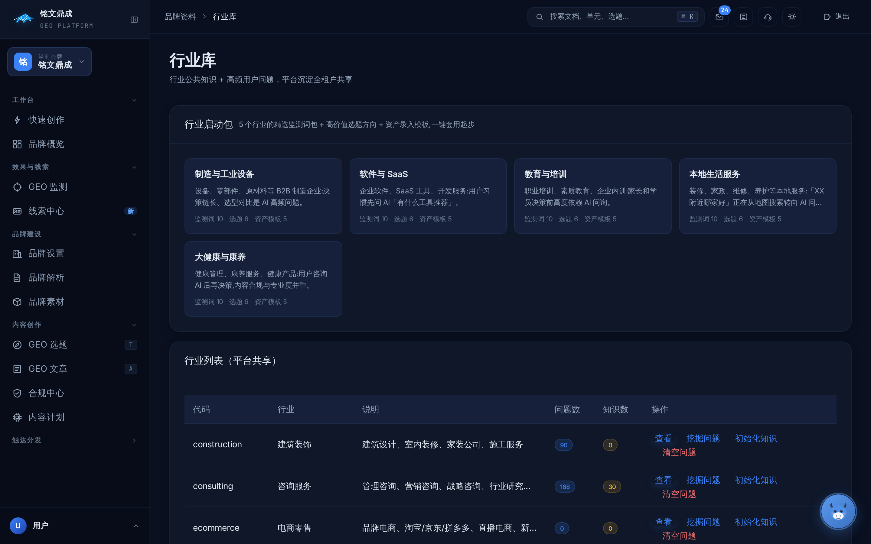 行业库 真实界面截图